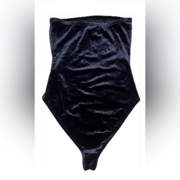 Forever 21 Dark Blue Velvet Strapless Bodysuit - Picture 2 of 6
